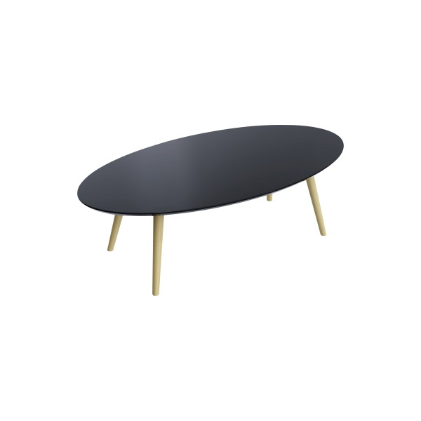 3660141226218 - Beistelltisch SCANDI oval 4-Fuß Gestell aus Massivholz B 1150 x T 600 x H 350 mm schwarz Buche