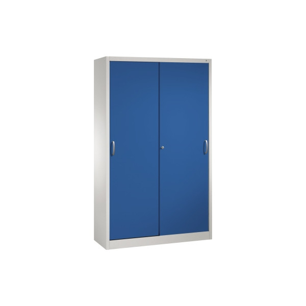 4050646327241 - C+p Möbelsysteme - c+p Schiebetürenschrank Acurado-2000 HxBxT 195x120x50cm Lichtgrau Enzianblau - Enzianblau