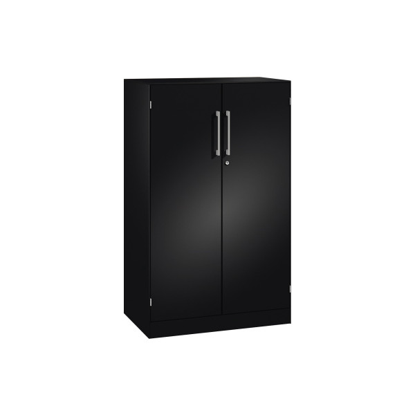 4060061312067 - Flügeltürenschrank ASISTO Höhe 1292 mm Breite 800 mm 2 Fachböden schwarzgrau schwarzgrau