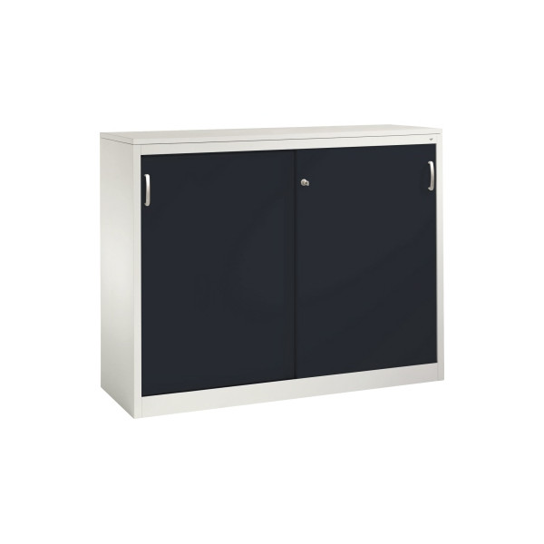 4053597281259 - C+P Sideboard mit Schiebetüren Acurado H1200xB1600xT500mm Korpus Lichtgrau Fronten Schwarzgrau Anzahl Fächer 4