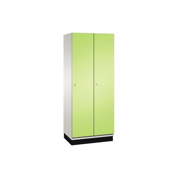 4059369447366 - CAMBIO Garderobenschrank mit Stahlblech-Türen 2 Abteile Breite 800 mm Korpus lichtgrau   Tür viridingrün