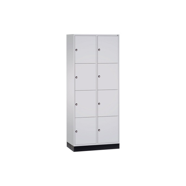 4025314699869 - INTRO Stahl-Schließfachschrank Fachhöhe 435 mm BxT 820 x 500 mm 8 Fächer Korpus lichtgrau Türen lichtgrau