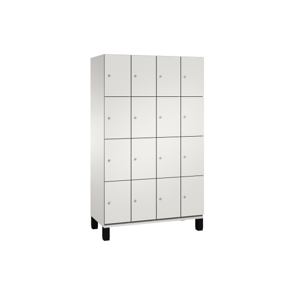 4059369446574 - Fächerschrank 4x4 Fächer Abt b 300 mm Selbstbelüftungskonzept BxTxH 1200x525x1980 mm ral 7035