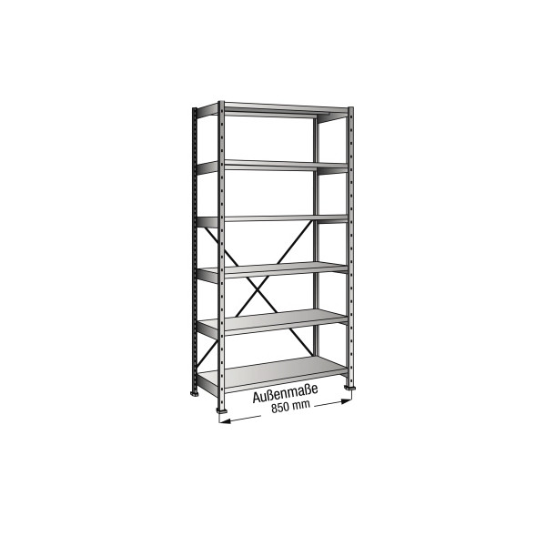 4260035211284 - Industrie- und Lagersteckregal Bodenbreite 800 mm 6 Böden Grundfeld mit Tiefe 200 mm