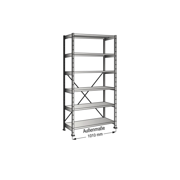 4260035211734 - Industrie- und Lagersteckregal Bodenbreite 1000 mm 6 Böden Grundfeld mit Tiefe 700 mm