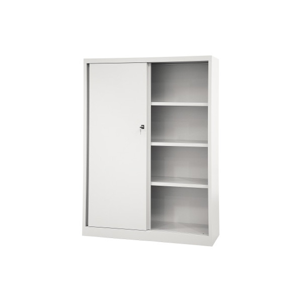 0796376586414 - BISLEY Schiebetürenschrank ECO SD12173S645 lichtgrau 3 Fachböden 1200 x 430 x 1637 cm