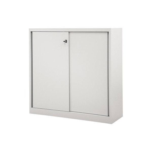 0796376586384 - BISLEY Schiebetürenschrank ECO SD12112S645 lichtgrau 2 Fachböden 1200 x 430 x 1181 cm