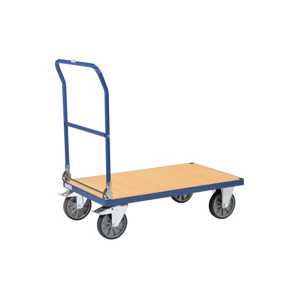 4017976780016 - fetra® Klappwagen Ladefläche Holzwerkstoff je 2 Lenk- & Bockrollen 1000 x 600 mm