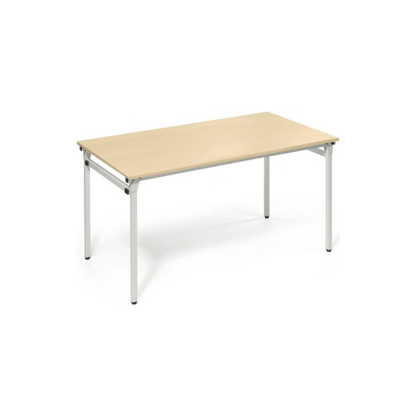 4003969056671 - Klapptisch 4-Fuß 1400x700mm Gestell alusilber Platte ahorn 4003969056671 Soennecken