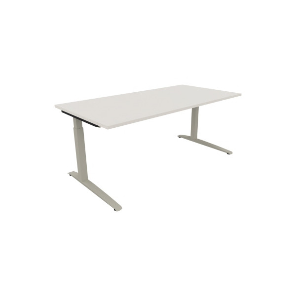 4003969074415 - Schreibtisch All in One 810026901 manuell höhenverstellbar 65-85cm (H) 180x90cm (BxT) rechteckig weiß   silberaluminium 400