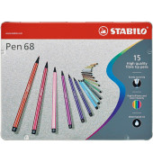 STABILO PEN 6815-6 Metalletui Faserschreiber Etui zu 15 sort