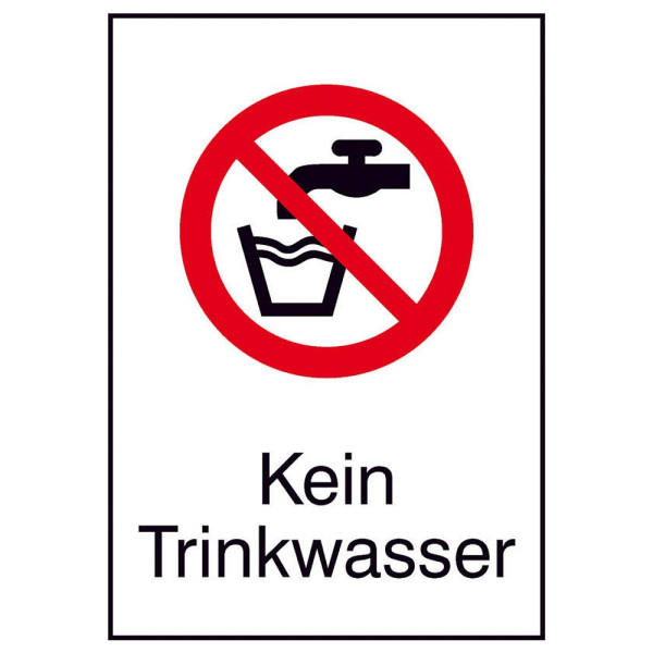 4044589369079 - Verbotsaufkleber Schild Kein Trinkwasser 105 cm x 148 cm Kein Trinkwasser