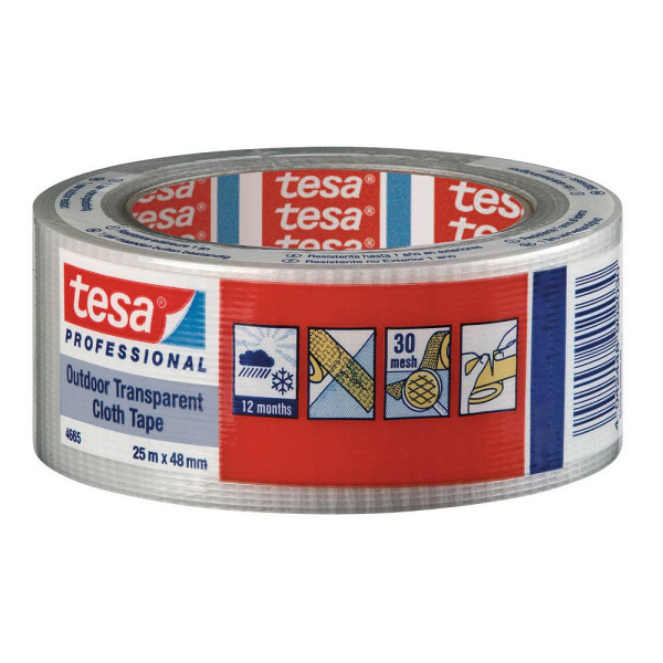 4042448902030 - 04665-00000-00 Gewebeklebeband Transparent (l x b) 25 m x 48 mm 1 St - Tesa