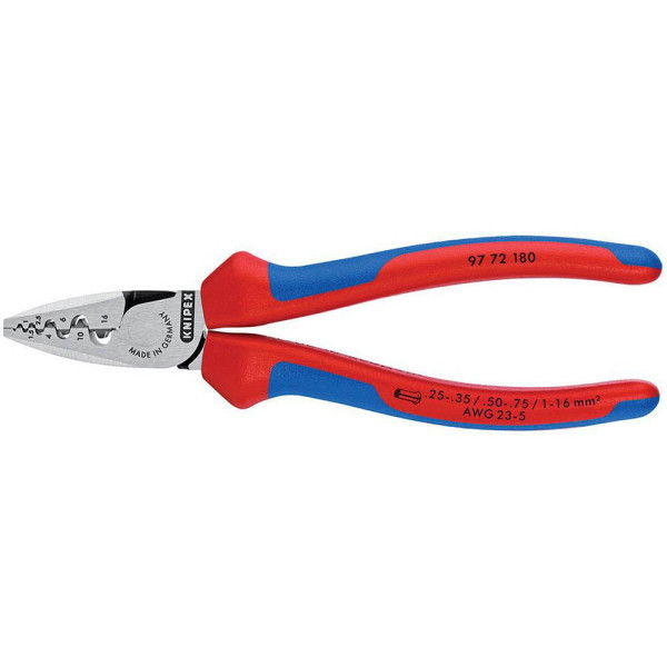 4003773060185 - 97 72 180 Crimpzange f Aderendhülsen mit Mehrko-Hülle 180 mm - Knipex