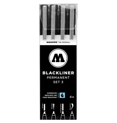 BLACKLINER SET 3 Fineliner-Set schwarz