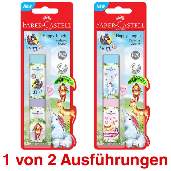 9555684687319 - FABER-CASTELL Radiergummis Radierer Happy Jungle 2St farbsortiert