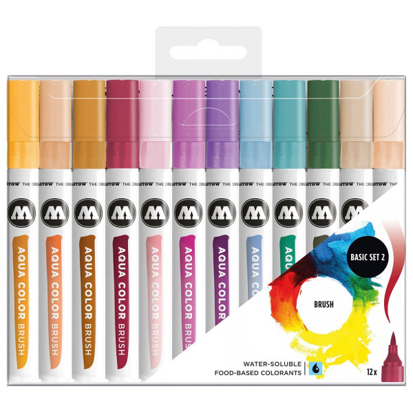 4250397645315 - Aqua Color Basic Set 2 Brush-Pens farbsortiert 4250397645315 MOLOTOW 52-MO200492 12 Stück