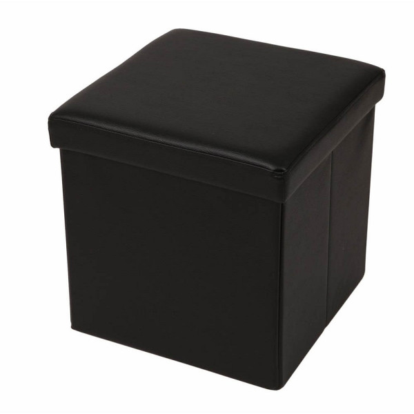 4260238060733 - Echtwerk Hocker mit Stauraum Store Cube EW-SW-0410 schwarz Kunstleder