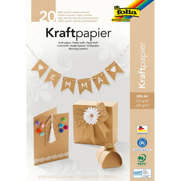 4001868103311 - Tonpapier Kraftkarton natur DIN A4 4001868103311 folia 698 20 Blatt