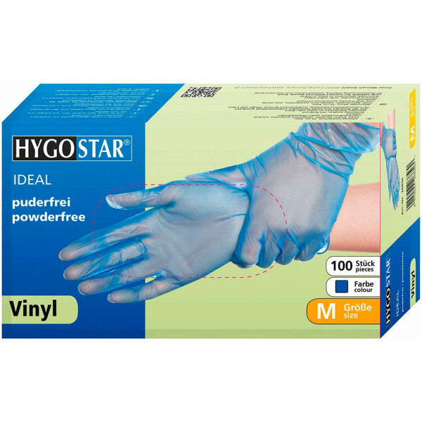 4015544268164 - Einmalhandschuhe Hygostar Ideal 26816 Lebensmittelecht blau Größe L 9 Vinyl 4015544268164 26816 100 Stück