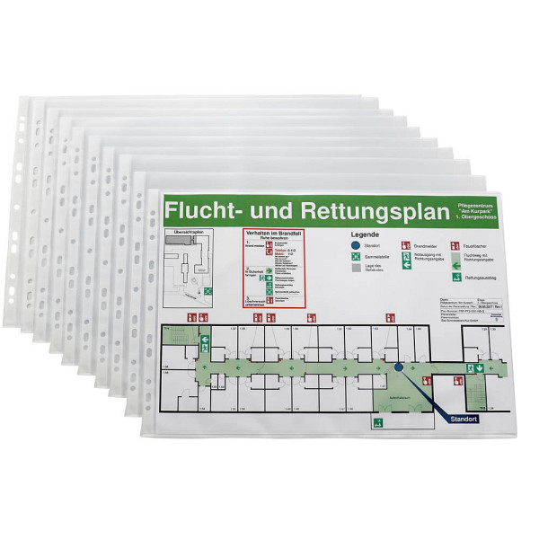 4022755922198 - Prospekthüllen 071-2345-006 A3 quer transparent genarbt oben offen 008mm 4022755922198 10 Stück