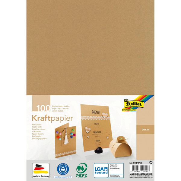 4001868103267 - Tonpapier Kraftpapier A4 braun 120 g qm 4001868103267 folia 691 4 98 100 Blatt