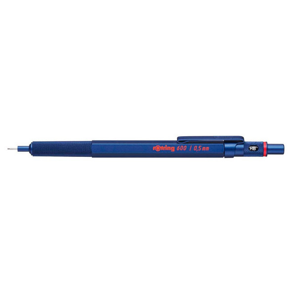 3026981142666 - rOtring 600 Druckbleistift | 05 mm | Blau | Ergonomisches Vollmetallgehäuse