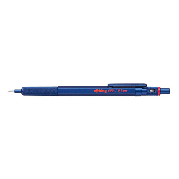 3026981142673 - rOtring 600 Druckbleistift | 07 mm | Blau | Ergonomisches Vollmetallgehäuse