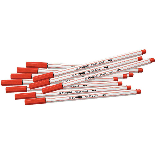 4006381545587 - STABILO Brush-Pens Filzstift Pen68 rot 10St keine Herstellerangabe Rot