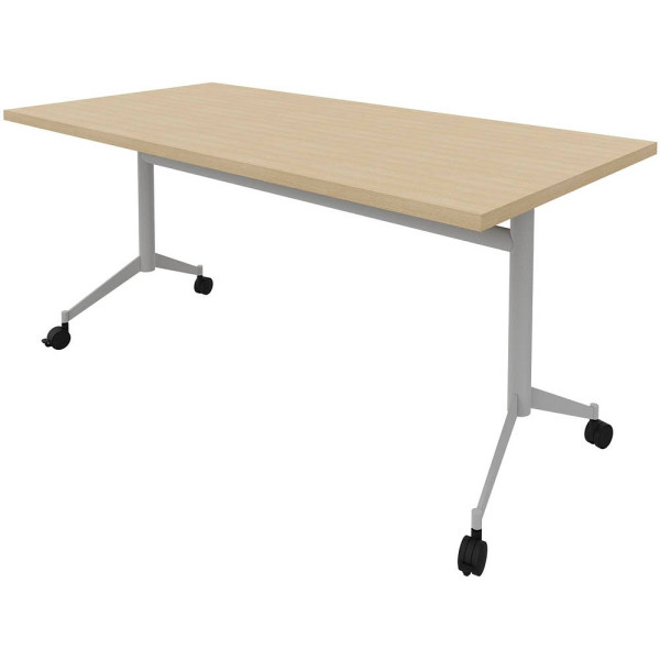 8058265539614 - Mehrzwecktisch Pop-up eiche dunkelgrau rechteckig T-Fuß-Gestell grau 1600 x 800 x 740 cm