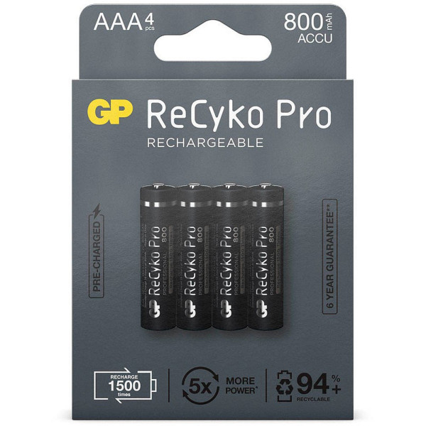 4891199199929 - 4er-Pack GP Battery Ready-to-use Akku ReCyko+ Pro Micro AAA 12V 800 mAh