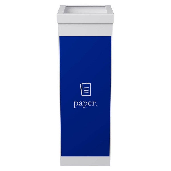 3660141280074 - Wertstoffsammler Paperflow Volumen 60 l für Papier mit abnehmbarem Deckel & Piktogramm erweiterbar L 363 x B 263 x H 760 mm Polystyrol blau-weiß