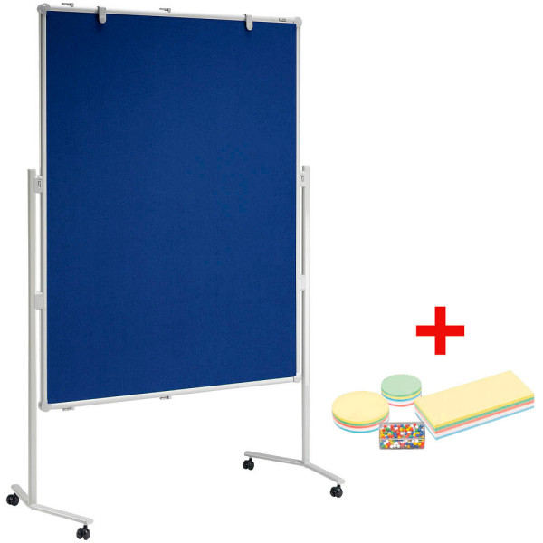 4002390059992 - AKTION MAUL Moderationswand MAULpro 1200 x 1500 cm blau + GRATIS Moderations-Starter-Set bestehend aus je 120 Moderationskarten Ø 95 cm Ø 135 cm 95 x 200 cm 200 Signal-Nadeln