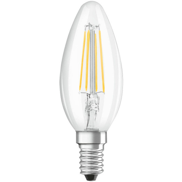 4058075436589 - Filament led Lampe mit E14 Sockel Kerzenform Warmweiss (2700K) 4W Ersatz für 40W-Glühbirne klar led Retrofit classic b - Transparent - Osram