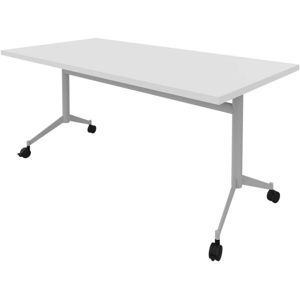 8055517526705 - Mehrzwecktisch Pop-up weiß alu rechteckig T-Fuß-Gestell alu 1600 x 800 x 740 cm