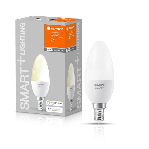 4058075485532 - Ledvance - Smarte LED-Lampe mit WiFi Technologie Sockel E14 Dimmbar Warmweiß (2700 k) ersetzt Glühlampen mit 40 w smart+ WiFi Candle Dimmable