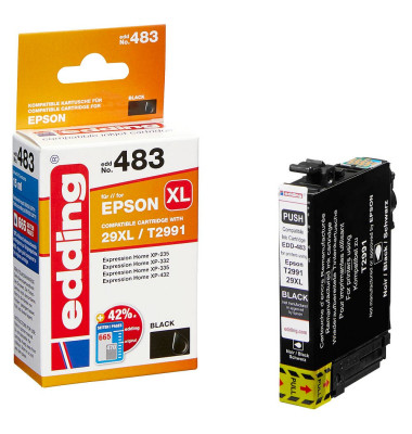 EDD-483 schwarz Tintenpatrone ersetzt EPSON 29XL / T2991XL