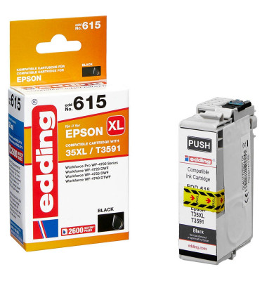 EDD-615 schwarz Tintenpatrone ersetzt EPSON 35XL / T3591XL