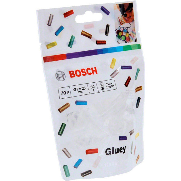 3165140941273 - BOSCH 2608002004 - Heißklebestick Ø 7 mm für BOSCH GLUEY transparent 70 Stück