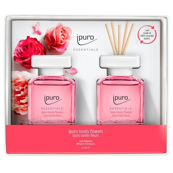 4051281982246 - ipuro ESSENTIALS Raumduft Set Lovely Flowers Set 2 x 50 ml