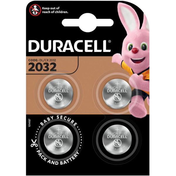 5000394119376 - Batterie Lithium Knopfzelle CR2032 3V Retail Blister (4-Pack) (119376) - Duracell