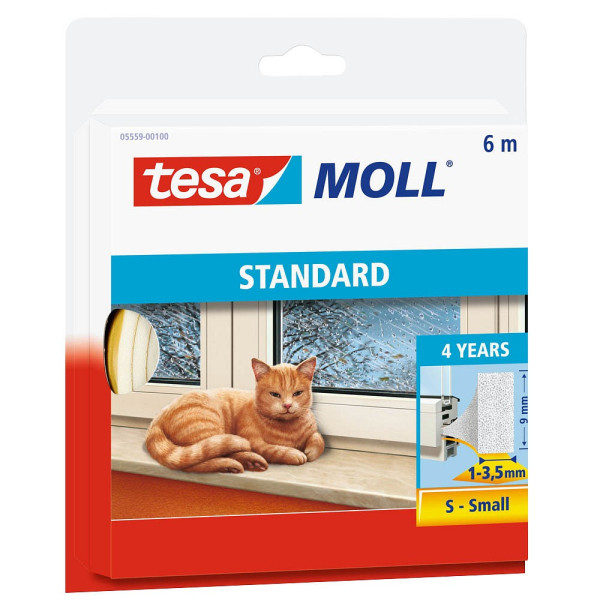 4042448102409 - moll® Standard I-Profil Fenster-Dichtungsband weiß 90 mm x 60 m 1 Rolle 4042448102409 Tesa