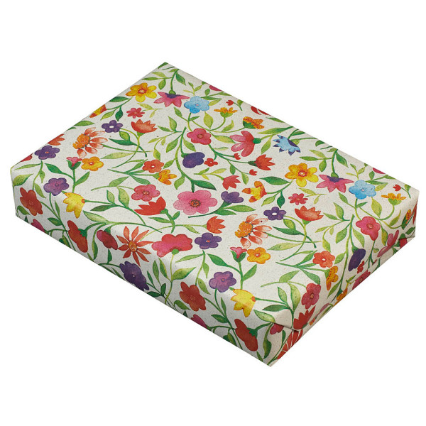 4255704302035 - Geschenkpapier aus Graspapier 021620 Blumen 50cm x 20m menrfarbig 4255704302035 Jung