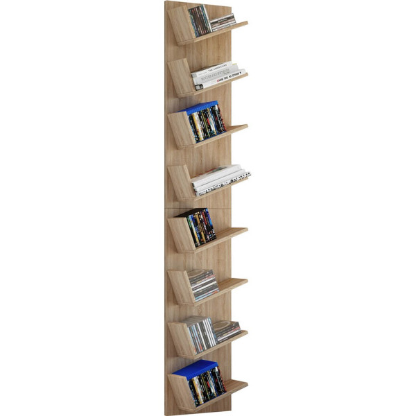 4051814346576 - Holzregal hängend platzsparendes Regal Maße H 180 x B 33 x T 16 cm Elegantes Regal hängend Aufbewahrungsregal Bücherregal Wandboard - Lansi Maxi