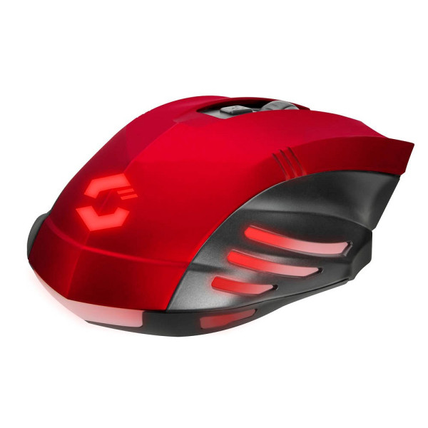 4027301721232 - SpeedLink Fortus Wireless Kabellose ergonomische Gaming-Maus USB Optisch Rot Schwarz 5 Tasten 2400 dpi Beleuchtet Ergonomisch