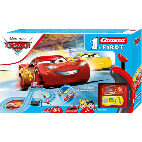 4007486630376 - CARRERA Lightning McQueen Dinoco Cruz Disney Pixar First Freunde Starter-Kit 20063037 Rennspielzeugauto Set Ab 3 Jahre