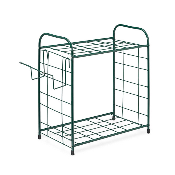 4052025295646 - Relaxdays - Gartengerätehalter Aufbewahrung von Spaten Rechen & Besen Ordnung Geräteständer hbt 68 x 80 x 35 cm grün