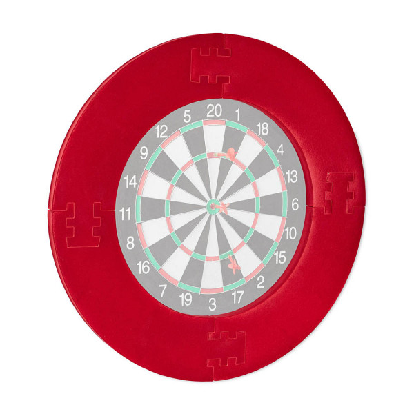 4052025924232 - Dart Catchring R7 4-teilig Schutzring für 45 cm Dartscheibe stabiler Wandschutz eva Gesamt-Ø 72 cm rot - Relaxdays