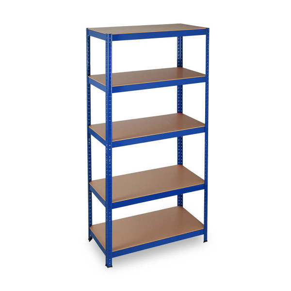 4052025267483 - Schwerlastregal Traglast 875 kg 5 Ebenen zum Stecken Keller Garage HxBxT 180x90x45 cm Stahl & mdf blau - Relaxdays