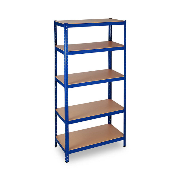 4052025267513 - Relaxdays Schwerlastregal Traglast 1325 kg 5 Ebenen zum Stecken Keller Garage Stahl HxBxT 180 x 90 x 45 cm blau